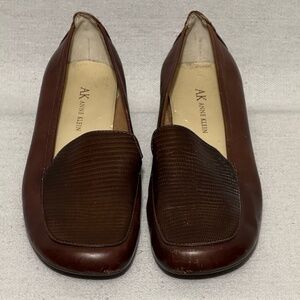 Anne Klein brown leather slip ons - size 6.5